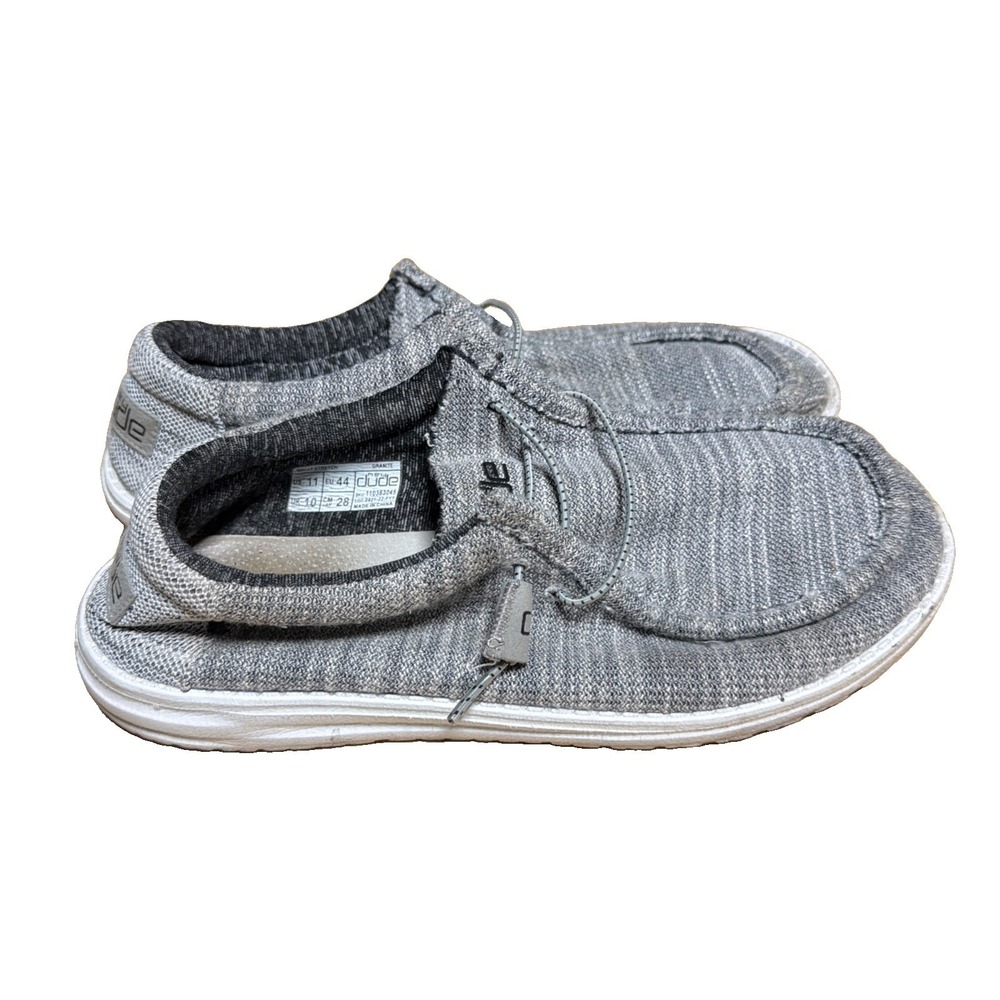Men's Hey Dude Wally Stretch Shoes Granite Gray Featuring A Knit Texture Sz 11